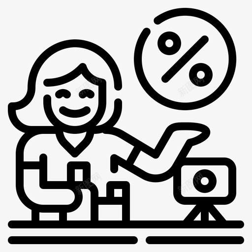 佣金影响力营销8线性svg_新图网 https://ixintu.com 佣金 影响力 营销 线性