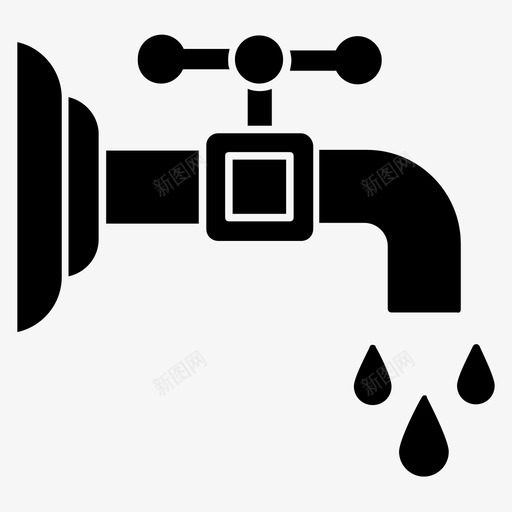水龙头卫生供水svg_新图网 https://ixintu.com 水龙头 卫生 供水 浴室 一套 工具 建筑 字形 图标
