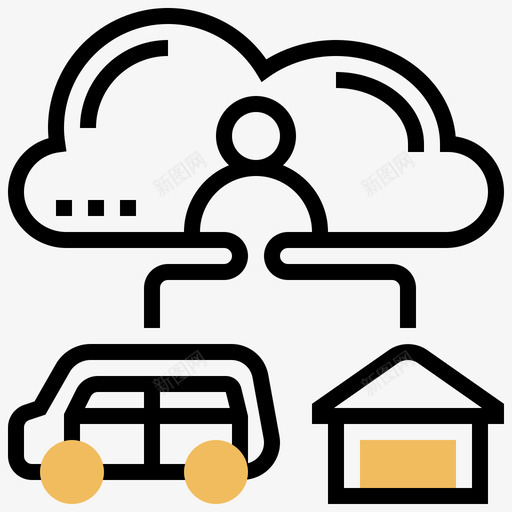 物联网自驾车2黄影svg_新图网 https://ixintu.com 联网 自驾车 黄影