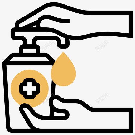 洗手液洗手液10黄色阴影svg_新图网 https://ixintu.com 洗手 黄色 阴影