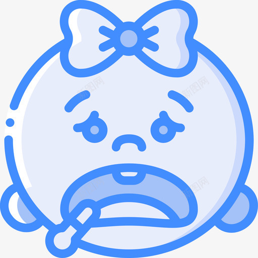 生病的女孩婴儿1蓝色svg_新图网 https://ixintu.com 生病 病的 女孩 婴儿 蓝色