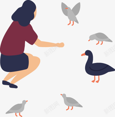 喂鸽子的少女日常休闲生活卡通扁平人物图免扣扁平等距png免抠素材_新图网 https://ixintu.com 扁平 鸽子 少女 日常 休闲 生活 卡通 人物 图免 等距