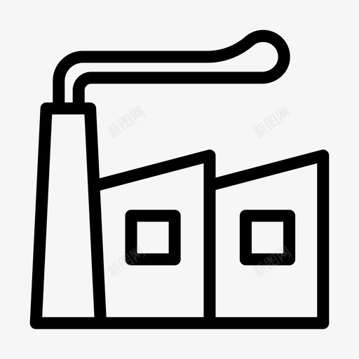 工厂烟囱工业svg_新图网 https://ixintu.com 工厂 烟囱 工业 烟雾 自然 线雕文