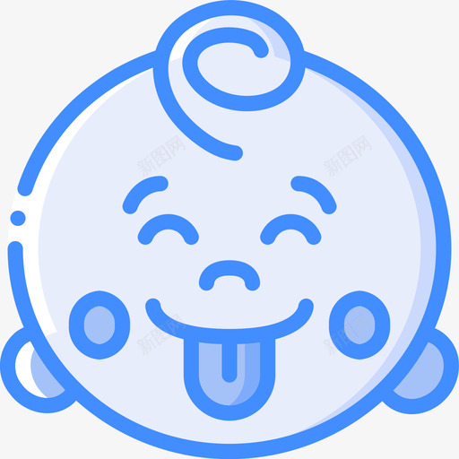 吐舌头婴儿1蓝色svg_新图网 https://ixintu.com 舌头 婴儿 蓝色