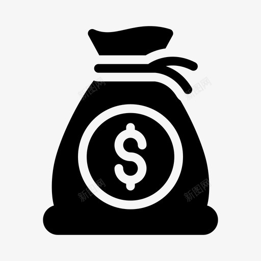 美元袋货币储蓄svg_新图网 https://ixintu.com 美元 货币 储蓄 银行 金融 字形