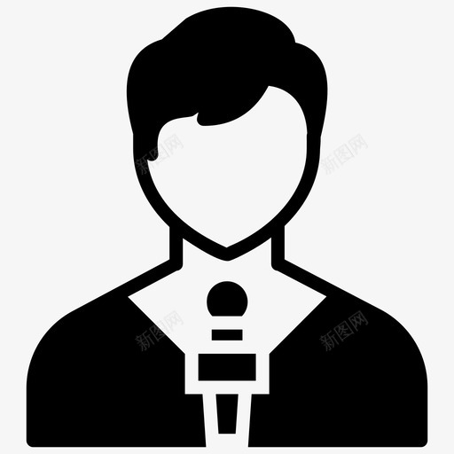 男记者头像矢量主播svg_新图网 https://ixintu.com 记者 头像 矢量 主播 播音员 人物 字形 矢量图 图标