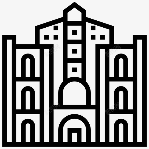 圣迈克尔大教堂地标50直线形svg_新图网 https://ixintu.com 迈克尔 大教堂 地标 直线 线形