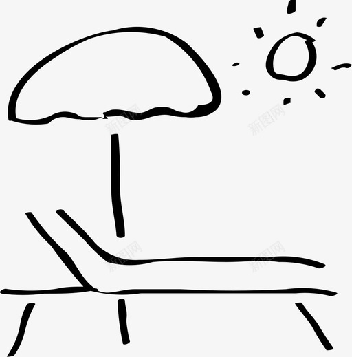 手绘海滩海滩概念手绘svg_新图网 https://ixintu.com 手绘 海滩 概念 太阳 绘制 夏季 图标