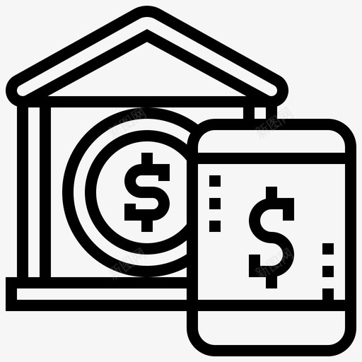 网上银行应用程序金融科技svg_新图网 https://ixintu.com 网上银行 应用程序 金融 科技 移动 无现金 社会 线路