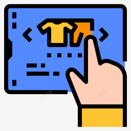 网上购物在家工作13线性颜色svg_新图网 https://ixintu.com 网上购物 在家 工作 线性 颜色