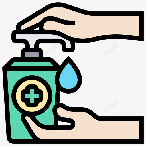 洗手液洗手液11线性颜色svg_新图网 https://ixintu.com 洗手 线性 颜色