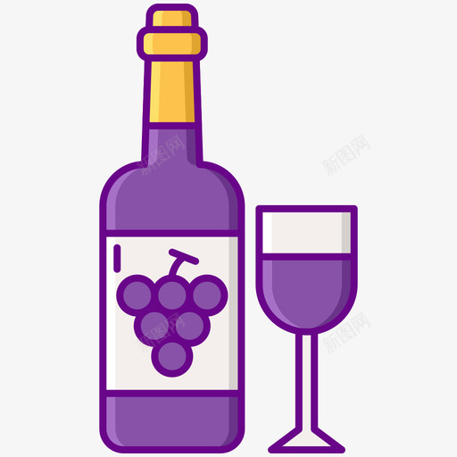 酒瓶酒庄1线性颜色svg_新图网 https://ixintu.com 酒瓶 酒庄 线性 颜色