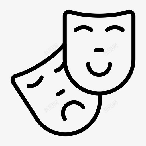 面具戏剧角色svg_新图网 https://ixintu.com 面具 戏剧 角色 剧院 地图