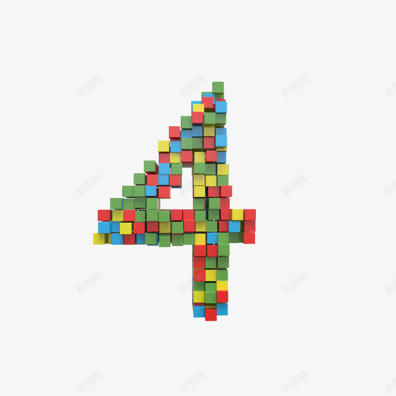 红黄积木搭建数字字母4png免抠素材_新图网 https://ixintu.com 3D 英文 积木 字数 数字 26个 字母 透明 碎石 组合 文字