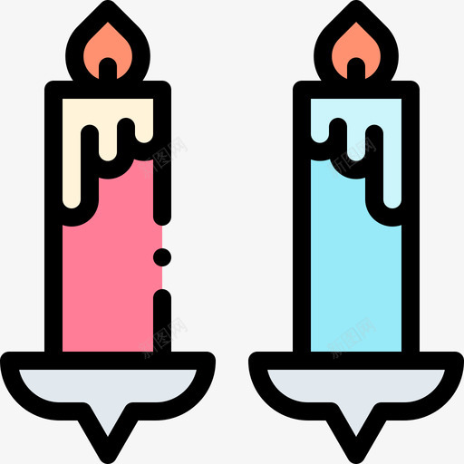 蜡烛生日151线颜色svg_新图网 https://ixintu.com 蜡烛 生日 颜色