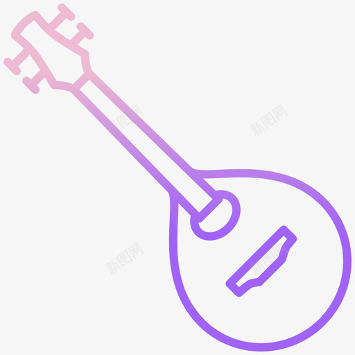 曼陀林乐器50轮廓渐变svg_新图网 https://ixintu.com 曼陀林 乐器 轮廓 渐变