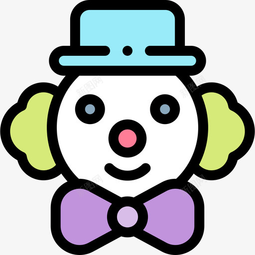 小丑151岁生日线性颜色svg_新图网 https://ixintu.com 小丑 151岁 生日 线性 颜色