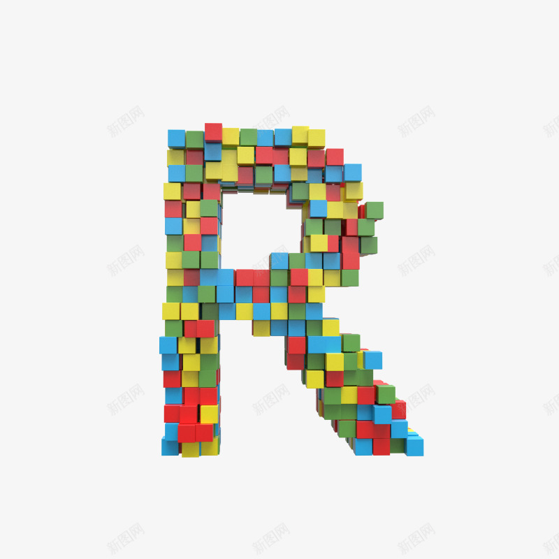 红黄积木搭建数字字母Rpng免抠素材_新图网 https://ixintu.com 3D 英文 积木 字数 数字 26个 字母 透明 碎石 组合 文字