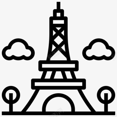 埃菲尔铁塔建筑建筑和城市图标