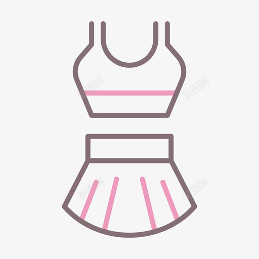 运动服网球14线性颜色svg_新图网 https://ixintu.com 运动服 网球 线性 颜色