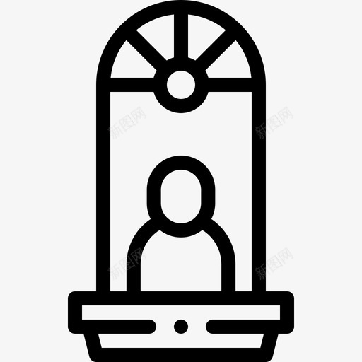 窗户窗户和阳台上的人1线性svg_新图网 https://ixintu.com 窗户 阳台 台上 线性
