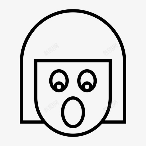女孩惊讶表情svg_新图网 https://ixintu.com 女孩 表情 惊讶 恐惧 1行