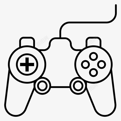 游戏板控制器游戏控制器svg_新图网 https://ixintu.com 游戏 控制器 遥控器 手柄 电脑硬件 线图 图标
