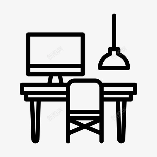 工作区在家工作39线性svg_新图网 https://ixintu.com 工作区 在家 工作 线性