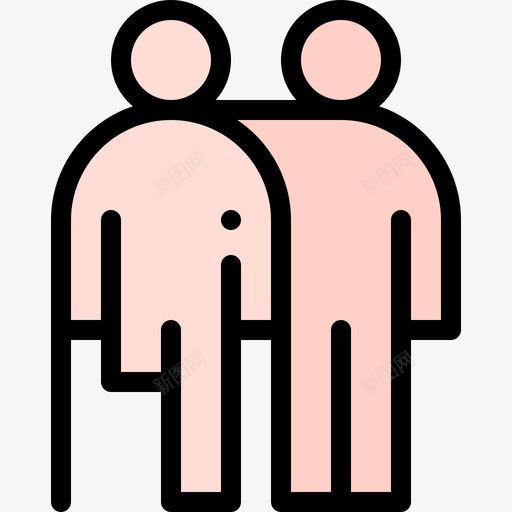 残疾人残疾人援助24线性颜色svg_新图网 https://ixintu.com 残疾人 援助 线性 颜色