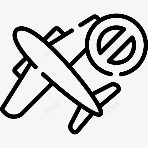 禁止旅行冠状病毒预防直线型svg_新图网 https://ixintu.com 禁止 旅行 冠状 病毒 预防 直线 线型