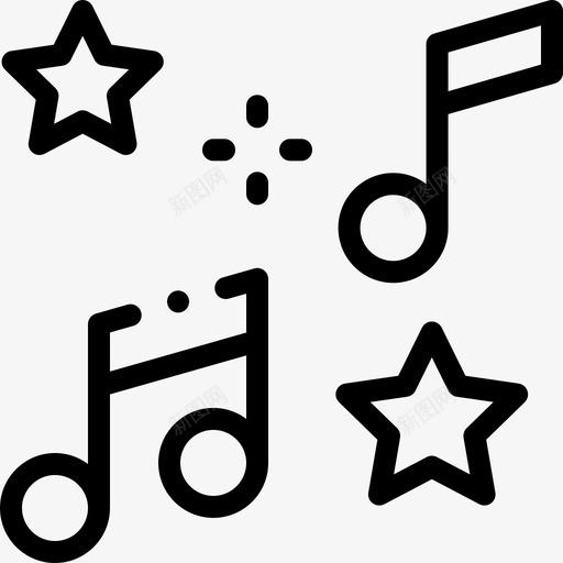 音符嬉皮士45线性svg_新图网 https://ixintu.com 音符 嬉皮士 线性