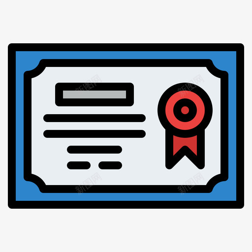 证书学历374线性颜色svg_新图网 https://ixintu.com 证书 学历 线性 颜色