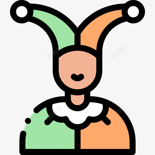 小丑中世纪6线性颜色svg_新图网 https://ixintu.com 小丑 中世纪 线性 颜色