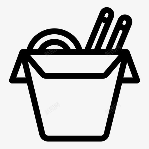 炒锅中餐食品盒svg_新图网 https://ixintu.com 食品 炒锅 中餐 面盒 面条 外卖
