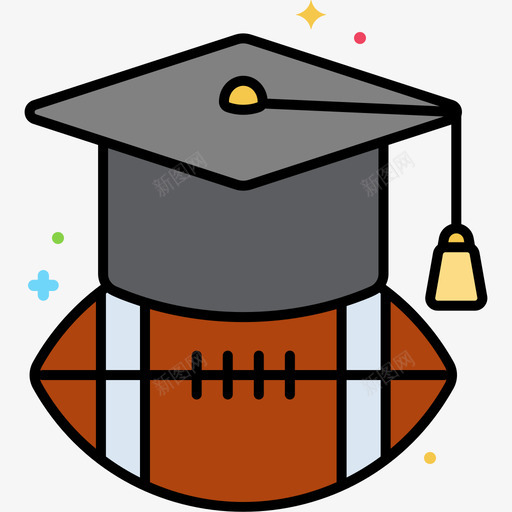 奖学金美式足球75分线性颜色svg_新图网 https://ixintu.com 奖学金 美式 足球 75分 线性 颜色