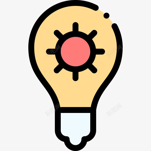 灯泡希望9线颜色svg_新图网 https://ixintu.com 灯泡 希望 颜色
