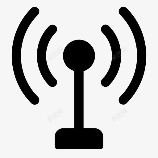 塔网络信号svg_新图网 https://ixintu.com 网络 信号 wifi 无线 电子 配件