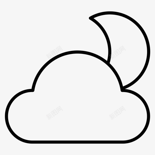 多云夜大气气象svg_新图网 https://ixintu.com 多云 大气 气象 天空 天气 混合 图标