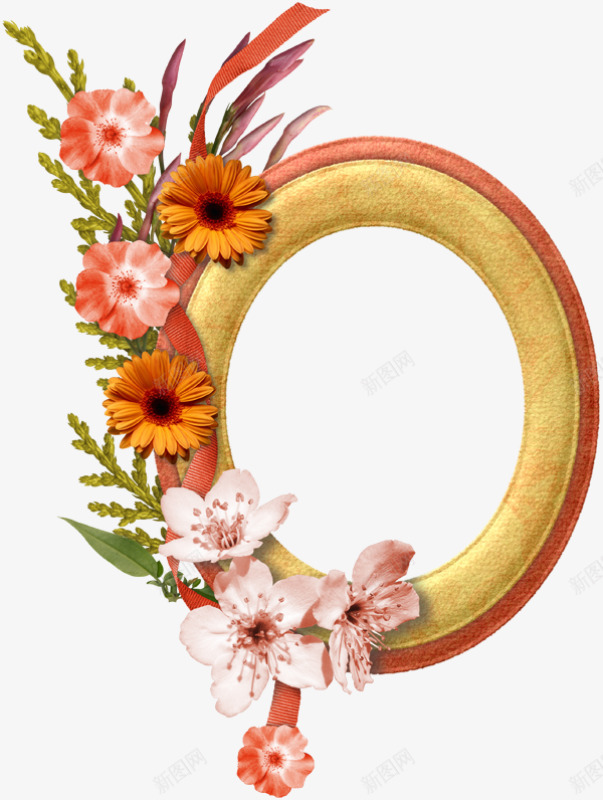 漂亮的花环相框类4圆形相框png免抠素材_新图网 https://ixintu.com 相框 漂亮 亮的 花环 圆形