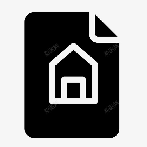 文件房子纸张svg_新图网 https://ixintu.com 文件 房地产 房子 纸张 固体