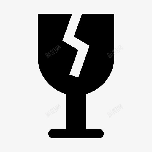 易碎玻璃破裂损坏svg_新图网 https://ixintu.com 易碎 玻璃 破裂 损坏 物品 小心 轻放