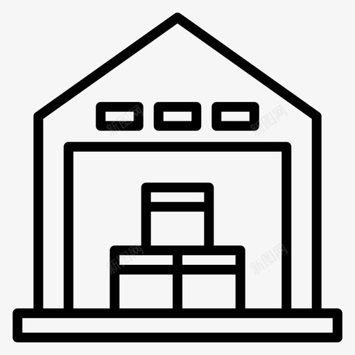 仓库物流132线性svg_新图网 https://ixintu.com 仓库 物流 线性