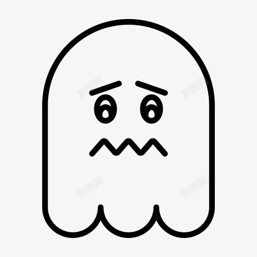 幽灵表情符号悲伤svg_新图网 https://ixintu.com 表情 幽灵 符号 悲伤 担心 1行
