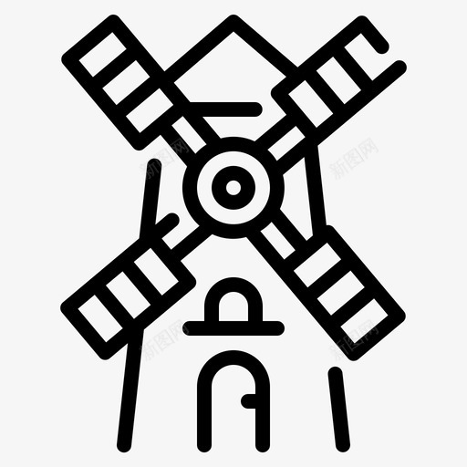 风微风气候svg_新图网 https://ixintu.com 微风 气候 预报 天气 风车 秋天