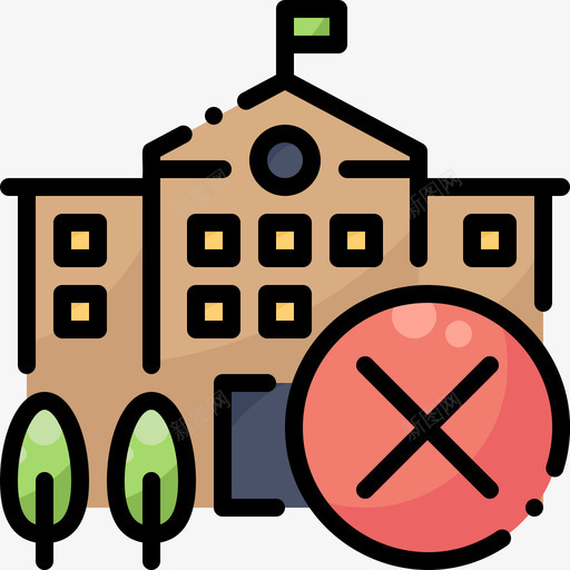 大学社交距离4线性颜色svg_新图网 https://ixintu.com 大学 社交 距离 线性 颜色