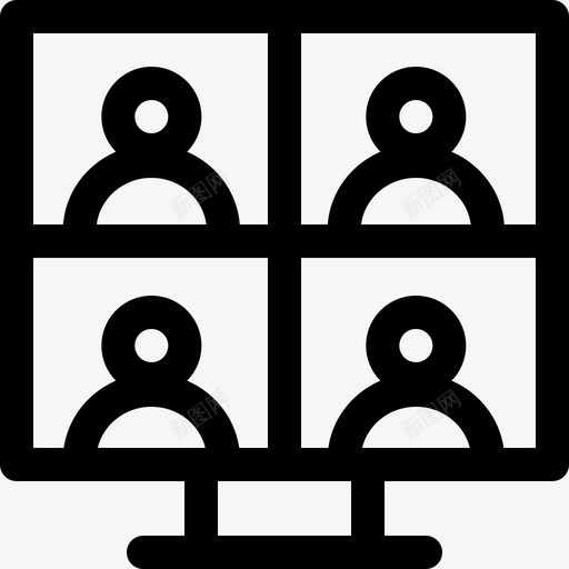 视频会议在家工作44直系svg_新图网 https://ixintu.com 视频会议 在家 工作 直系