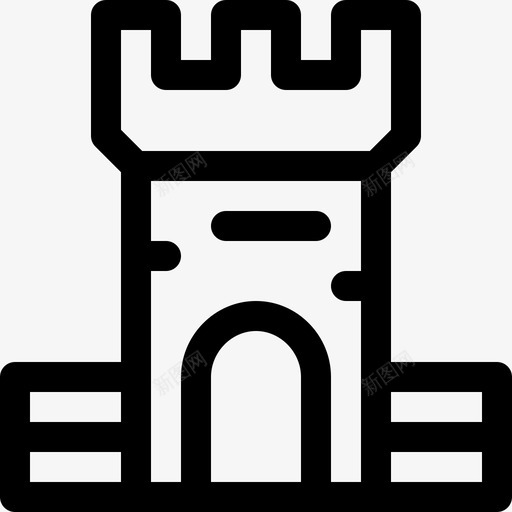 城堡建筑99线性svg_新图网 https://ixintu.com 城堡 建筑 线性