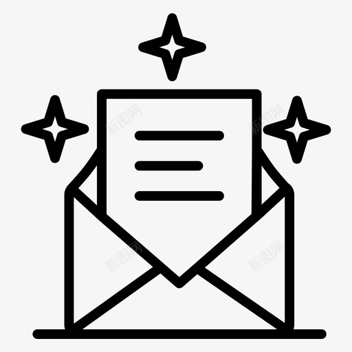 圣诞节信件邮件svg_新图网 https://ixintu.com 圣诞节 信件 邮件 短信 常规 线路
