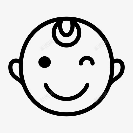 新生儿男婴婴儿头svg_新图网 https://ixintu.com 婴儿 新生儿 男婴 儿童 情感