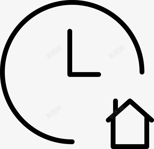 家钟房子svg_新图网 https://ixintu.com 时间 房子 等待
